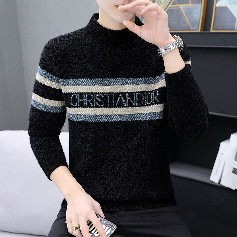 男士半高领加厚打底毛衣2025秋冬季新款男装青少年学生休闲针织衫,淘宝优惠券,粉丝福利购,淘宝优惠卷