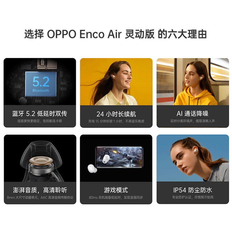 OPPO Enco Air灵动版真无线耳机oppoencoair2i蓝牙耳机oppoair2 - 图1