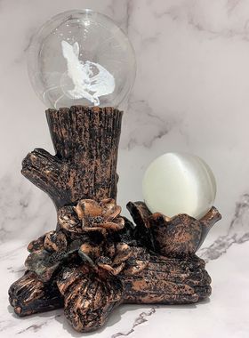 树根花朵水晶球底座  树脂工艺品底座 时尚花朵球托，创意居家摆