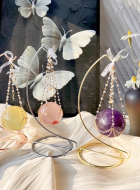 合金水晶球底座桌面摆件