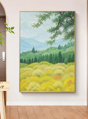 《春之诗韵》奶油风风景手绘油画客厅装饰画玄关走廊过道挂画