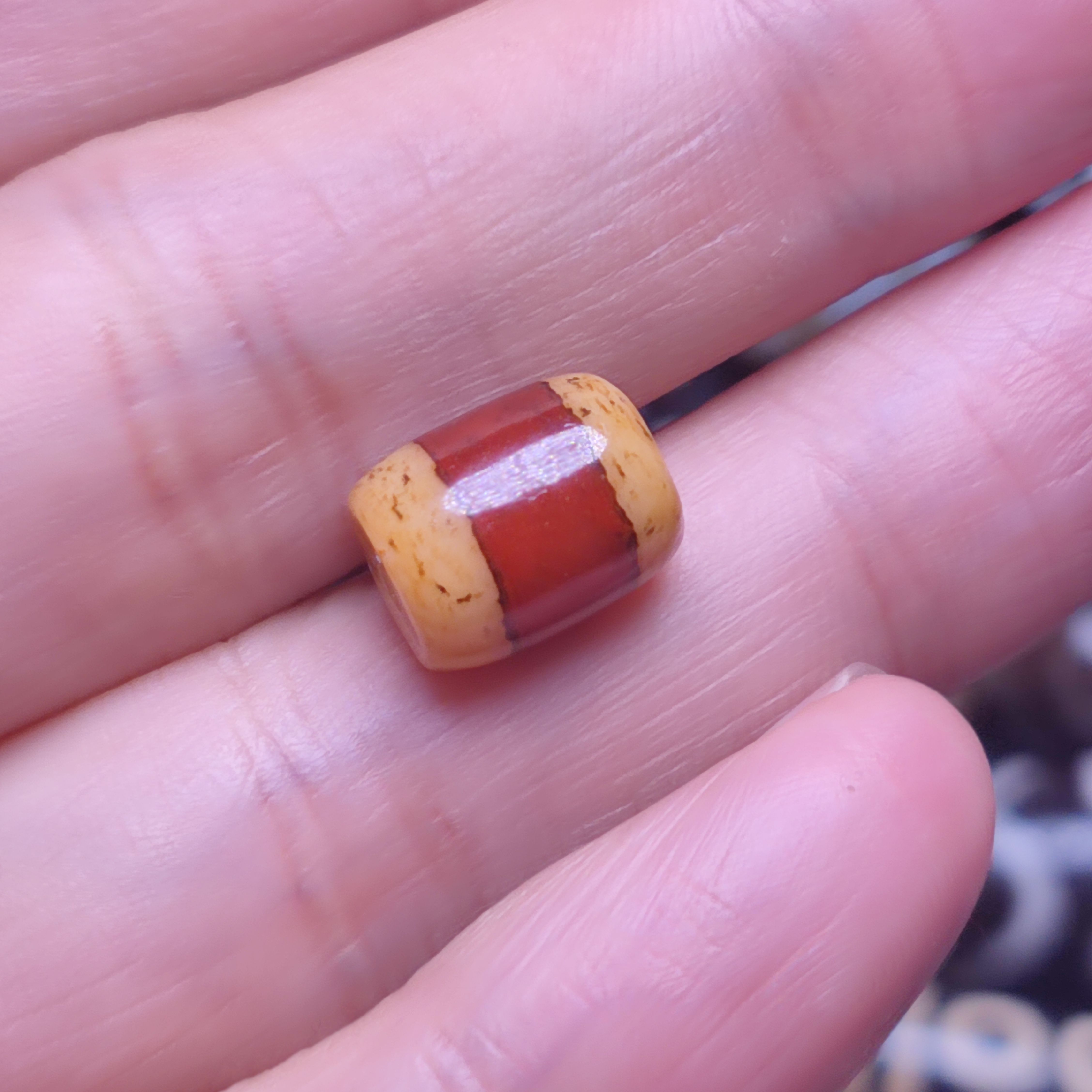 台工红肉一线药师玛瑙老型桶珠腰珠鼓珠手工散珠diy配饰配珠 - 图1