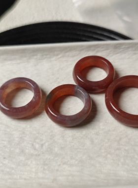 天然紫红玛瑙戒指戒圈戒面散珠子手工diy手链项链配件饰品配饰