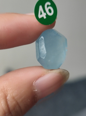 一物一图天然海蓝宝随行切面随行通孔diy水晶手链饰品配件散珠