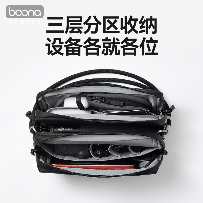 Suitable for DJI Action6/5Pro/4 storage bag, single shoulder large-capacity action camera full set of accessories protection bag