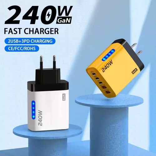 240W PD快充充电器3USB+3PD多口智能充电头适用手机厂家直销跨境批发 - 图0
