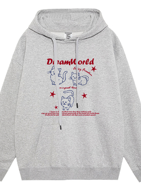 日本offcat日系可爱猫咪设计感小众连帽卫衣女春秋款潮牌宽松学院