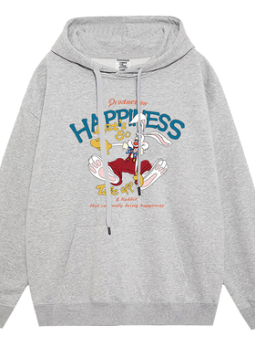 日本offcat日系卡通古着vintage兔子连帽卫衣女秋冬新款2025年巨