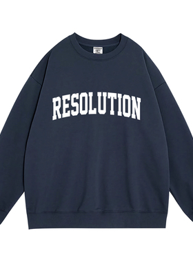 日本offcat美式复古黑色圆领卫衣女秋冬2025新款高中生学院风宽松