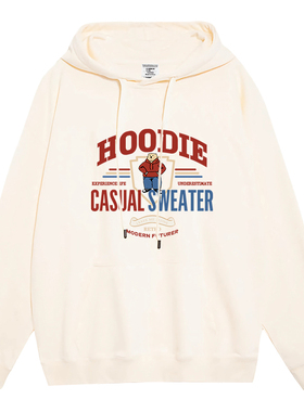 日本offcat明星蔡文静同款美式复古连帽卫衣女秋冬2025新款流行宽