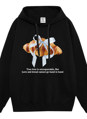 日本offcat美式慵懒风设计感韩系牛角包蝴蝶结连帽卫衣女秋2025新