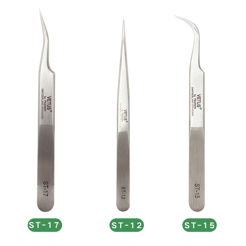 嫁接睫毛镊子美睫师专用高精密夹子睫毛镊弯头直头开花镊子-图2