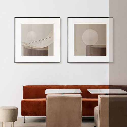 三小姐 现代创意静物双联装饰画客厅餐厅背景墙壁画莫兰迪色挂画 - 图1