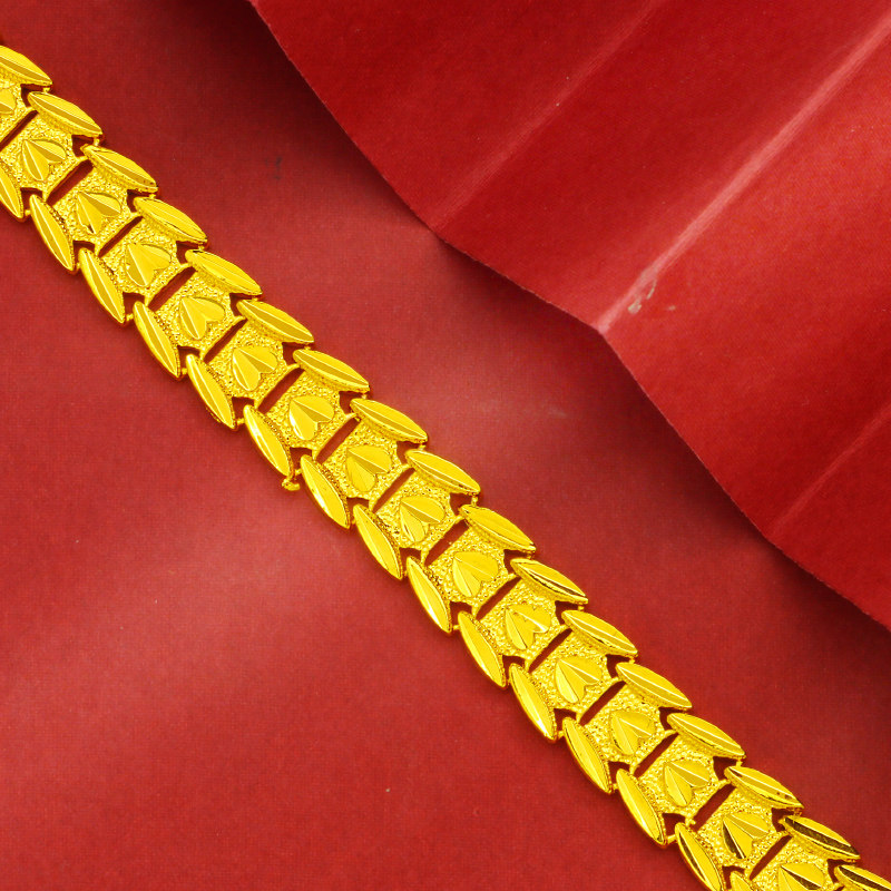 创缘黄金女细爱心手表链沙金礼手链 创缘饰品手链