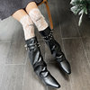 Over-the-knee boots with lace letters Korean style pile socks