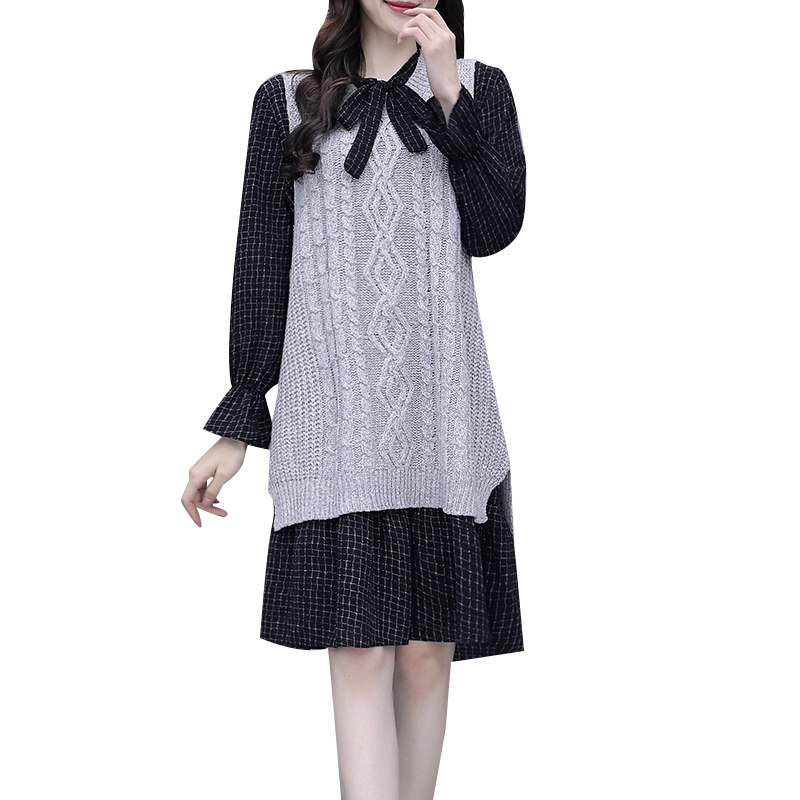 遮肚子显瘦针织秋冬装2020连衣裙 以魅连衣裙