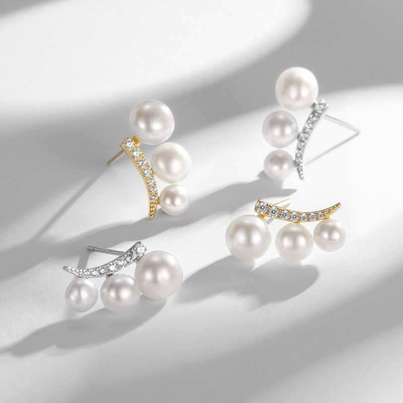 BRI.R/佰色传情S925银淡水珍珠气质百搭耳钉耳环耳饰两色可选,淘宝优惠券,粉丝福利购,淘宝优惠卷