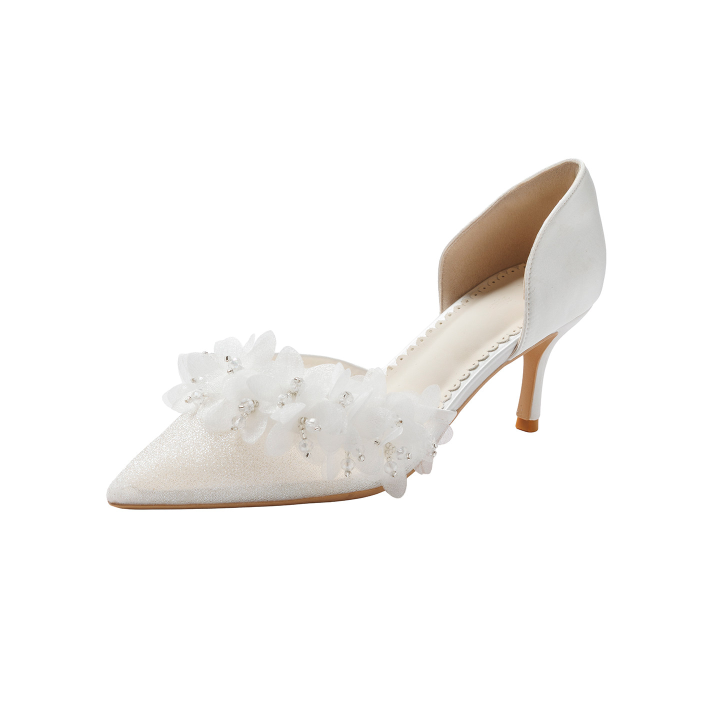 【椿】胧月2/原创花朵网纱尖头细高跟鞋伴娘婚鞋宴会成人礼仙女风,淘宝优惠券,粉丝福利购,淘宝优惠卷