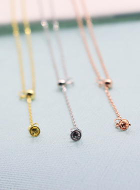 diy纯银百搭珍珠托盘调节链