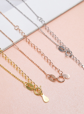 S925纯银细链闪珠子项链