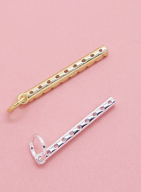 diy长条微镶镀黄金配件手脚锆石