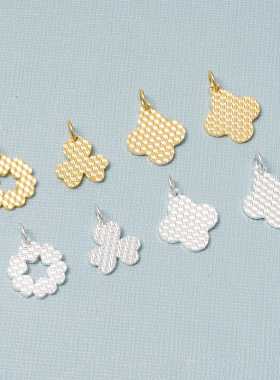 S925纯银四叶草三叶草5G工艺吊坠