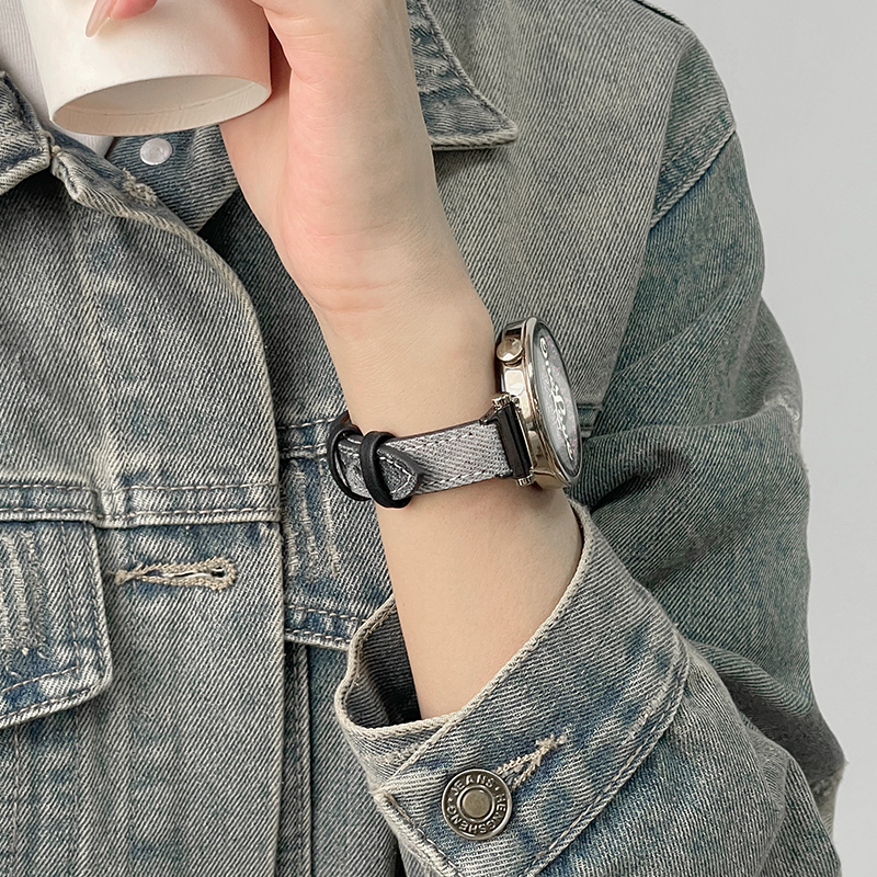 适用oppo watch x2mini手表带帆布复古牛仔oppo手表watchx2表带夏天4Pro男女生3pro运动se时尚透气2代腕带 - 图3