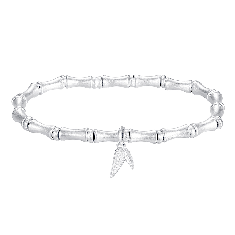 s999纯银竹节女传承古法磨砂手链 宝茉手链