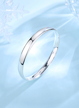 9999纯银光面手镯女简约闭口刻字