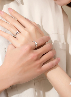 宝茉情侣S925莫比乌斯环戒指一对