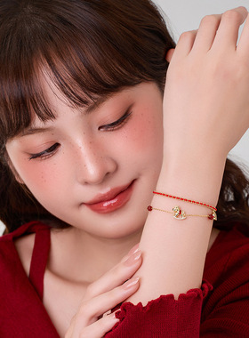 马年本命年红绳双层叠戴手链