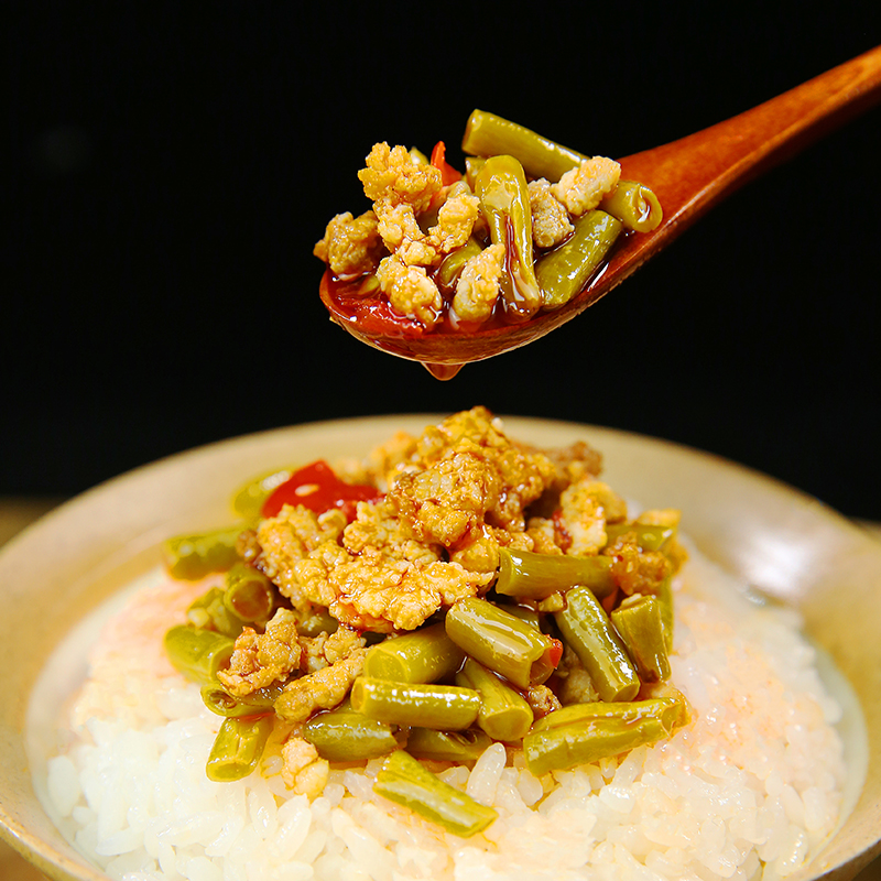 川娃子豇豆肉末酱下饭酱拌饭酱酸豆角酸菜泡菜下饭菜拌面酱料245g - 图2