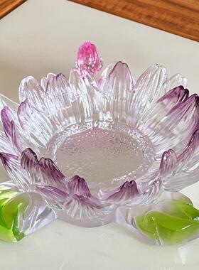 日本进口琉璃菊花香插香座线香烛台茶室杯托杯垫中式禅意家居桌面
