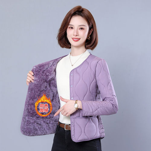 小棉袄女短款2025冬季新款时尚内胆棉衣外套加厚加绒羊羔绒修身服 - 图1
