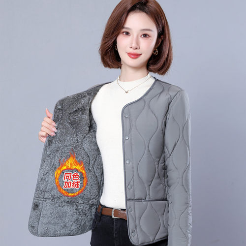 小棉袄女短款2025冬季新款时尚内胆棉衣外套加厚加绒羊羔绒修身服 - 图0
