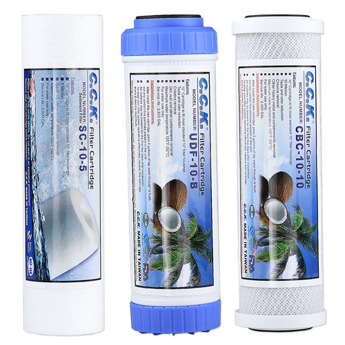 台湾进口CCK家用净水器滤芯10寸PP棉活性炭过滤器芯通用三级套装 - 图3