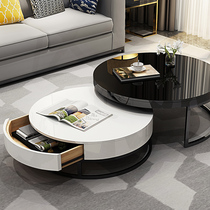 Modern minimalist tea table Living room Small family TV cabinet Composition Creative personality table Black and white Alien Nordic round