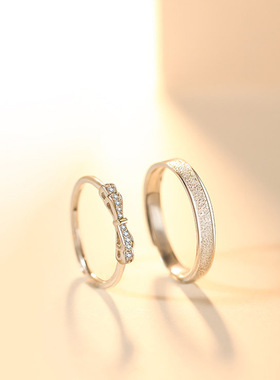 DR偏爱情侣戒指女S925纯银