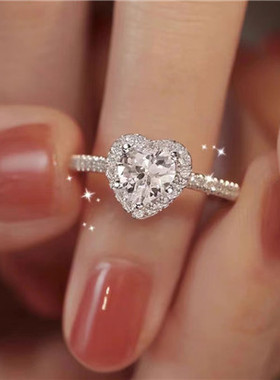 正品DR心形莫桑钻戒指女