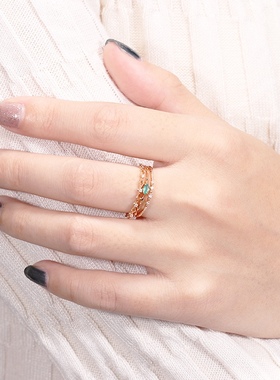 Ordi 日系轻奢版风925银戒指简约百搭叠戴锆石戒子尾戒指环