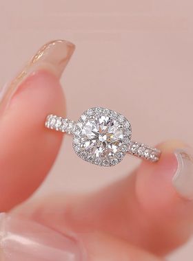 DR钻戒方糖戒指女S925纯银