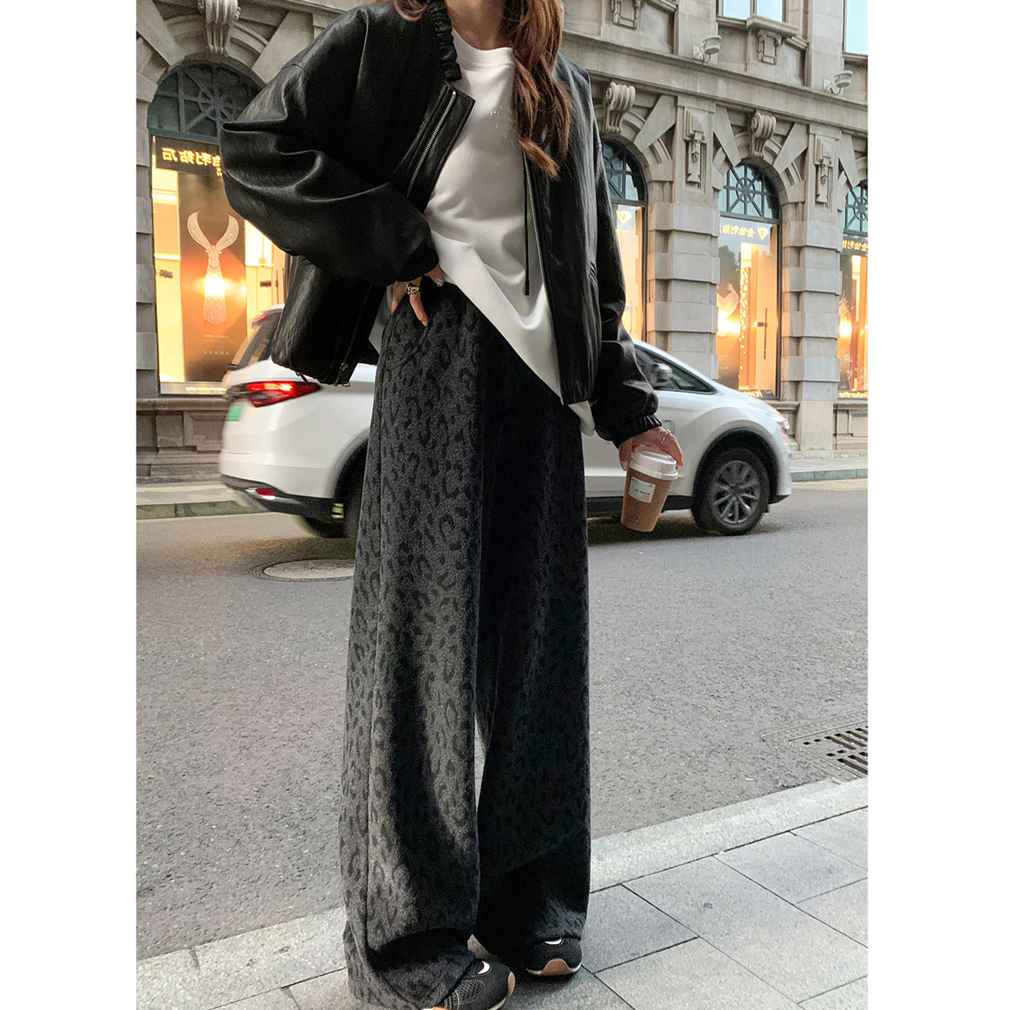 孕妇裤不勒肚子豹纹毛呢阔腿裤女宽松休闲裤加厚加绒保暖外穿裤子,淘宝优惠券,粉丝福利购,淘宝优惠卷