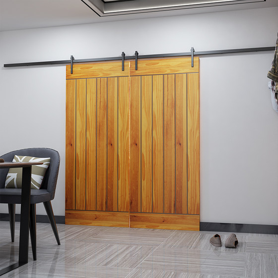 Toilet bedroom kitchen sliding track solid wood door