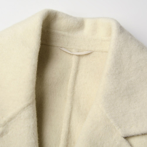 奥莱专柜正品 EE冬装2025新款 高级感双面尼毛呢外套含羊毛大衣女 - 图1