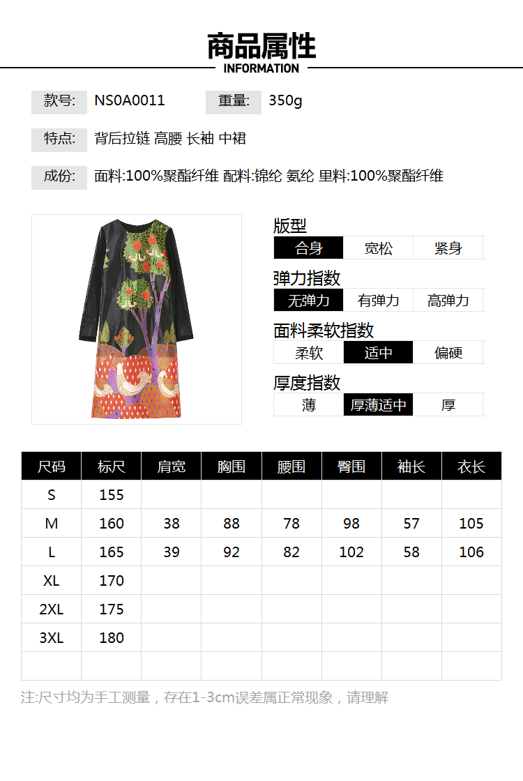 Outlets专柜撤柜正品 NS春装新款春意盎然树木印花拼接长袖连衣裙 - 图2