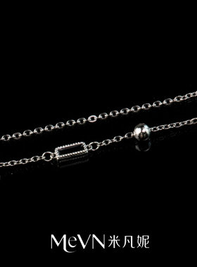 天然黑玛瑙项链女纯银轻奢高级女