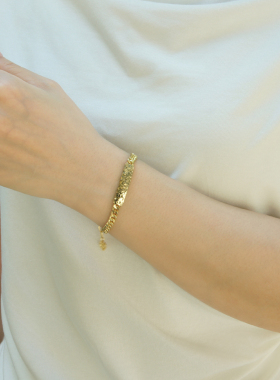 纯银重工车花碎冰冰高级感手链女