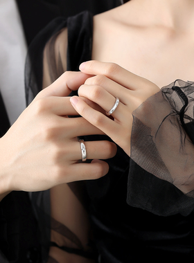 情侣对戒星星星芒S925纯银