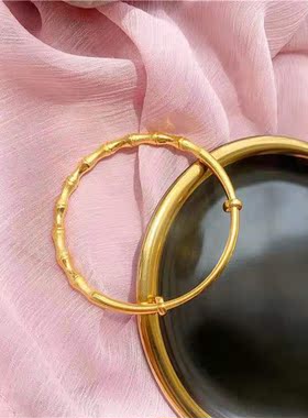 越南纯黄铜竹子新娘久不褪色手镯