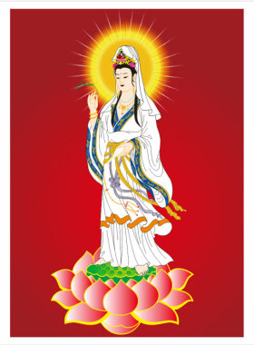 送子观音画像佛堂装饰画